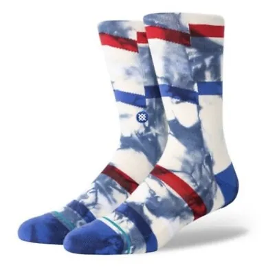 Stance Dwayne Wade Collection Tyedie American Flag Crew Socks Mens LARGE 6-12 • $11.64