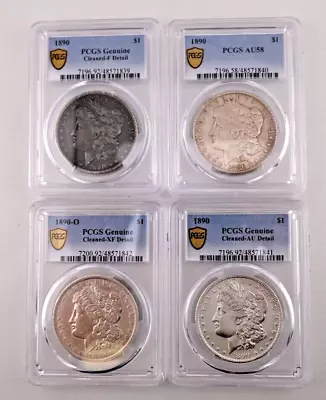 Lot Of 4 PCGS 1890 Silver Morgan Dollars • $120