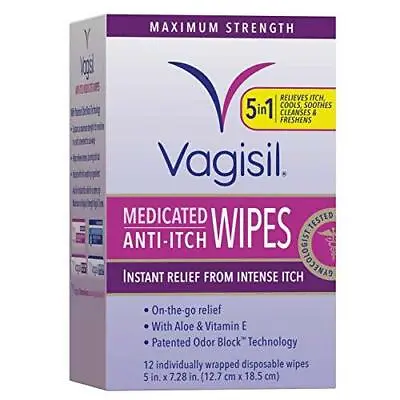 $8.29 • Buy Vagisil Anti-Itch Medicated Feminine Intimate Wipes For Women, Maximum Strength,