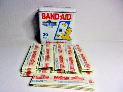 Vintage Johnson & Johnson Sesame Street Big Bird Band-Aid Tin Box Full 1990 #2 • $19.99