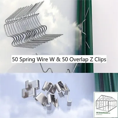 £6.12 • Buy Greenhouse Parts Spares 50 Spring Wire W & 50 Overlap Z Glazing Clips
