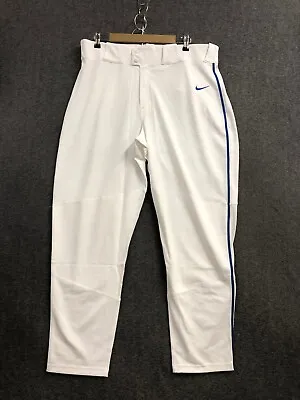 Nike Men's White Baseball Pants Blue Piping Men Size XXL NWT • $12.60