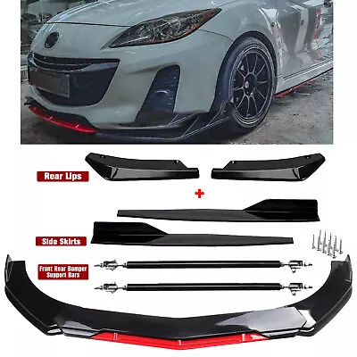 For Mazda 2 3 6 Front Rear Bumper Lip Spoiler Splitter Side Skirt Glossy Black • $69.99