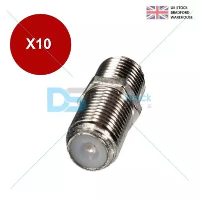 10 X Joiner Barrels Connector F Plug Coupler For Sky + HD TV Coax Cable Adaptor • £2.95