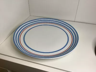 Jamie Oliver. Queens. Dinner Plate. 26.5 Cm. Blue And Red And White. Stripes. B. • £12