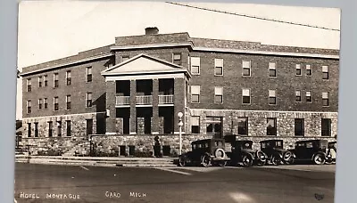 HOTEL MONTAGUE Caro Mi Real Photo Postcard Rppc Historic Michigan Cars • $17.50