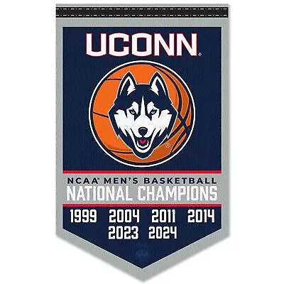 Connecticut Huskies 6 Time 6x Basketball National Champions Banner Flag • $20.95