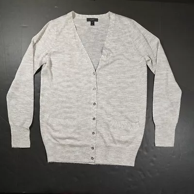 J Crew Taupe Clair Chatoyant Cardigan Léger à Col En Décontractée Femmes Petites • $15