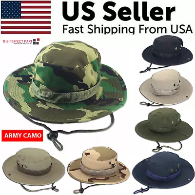 Boonie Bucket Hats Outdoor Fishing Hunting Wide Brim Mesh Camo Safari Sun Cap • $9.99