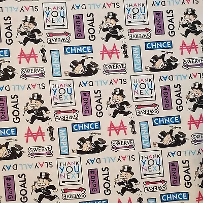 Monopoly Board Game Cotton FABRIC  FQ HY BTY By The Yard • $8