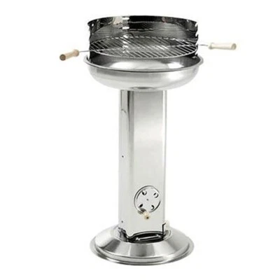 £79.99 • Buy Charcoal Round BBQ Pedestal By LANDMANN Stainless Steel With Air Vent & Handles