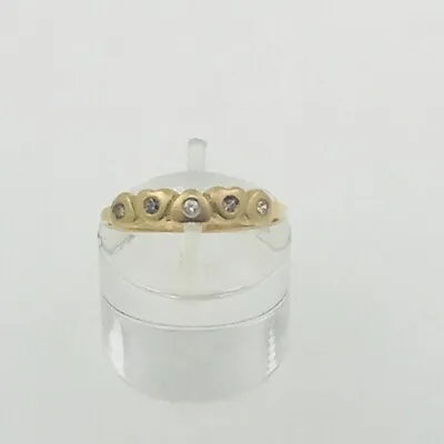 Ring Made From 14 CT Gold With 0.12 CT Diamonds Size 54 Eu • $191.31