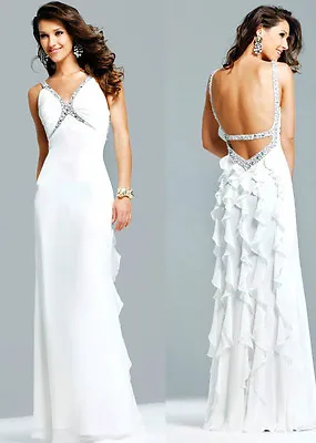 FAVIANA  PROM Formal Dress 6564 WHITE/IVORY Sizes  2 • $99.99