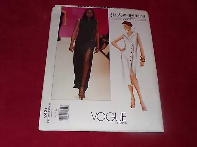🌸 Vogue Paris Original #2421 - Yves Saint Laurent - Ladies Dress Pattern 8-12ff • $66.49