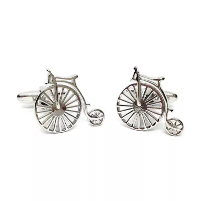 £8.99 • Buy New Silver Retro Bike Design Cufflinks X2aj409/37.22 Free Pouch