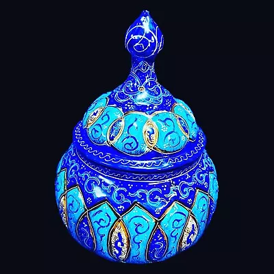 Hand Painted Enamel On Copper Mina Kari Candy Bowl • $142.01