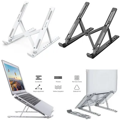 Adjustable Laptop Stand Folding Portable Tablet Desktop Holder Office Support • £4.29