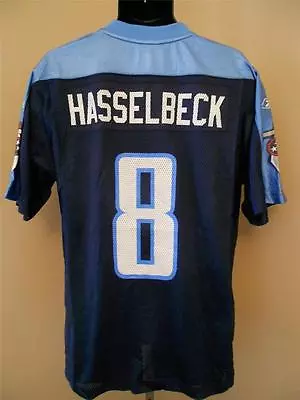 NEW-Blank-Front-FLAW #8 MATT HASSELBECK TITANS MENS SMALL S Reebok Jersey • $6.09