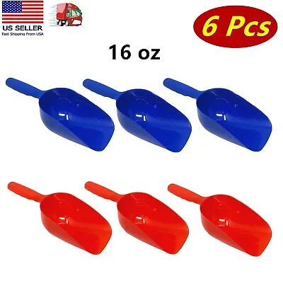 $13.99 • Buy 6 Pcs Of 16oz Plastic Scoop For Ice Dog, Cat, Pet Food, Dry Goods Assorted Color