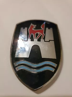 1960'sOriginal  Enamel Volkswagen Wolfsburg Crest Hood Ornament Badge • $64.99