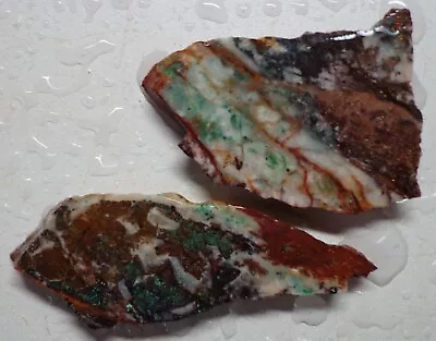 WRG- Chrysocolla  Malachite In Quartz Slab 28 Grams Arizona Lapidary Rough • $3.99
