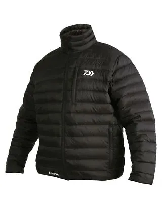 Daiwa Black Quilted Jacket Thermal Fishing Zip Up Bomber Jacket • £53.06