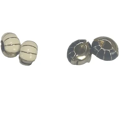Lot 2 Unsigned Clip On Earrings Silver Tone Magnetic Hoop Cuff Chunky 21.7.22 • $12.59
