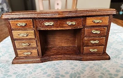 Vintage Concord Miniatures Dollhouse Wooden Executive Writing Desk • $26.99