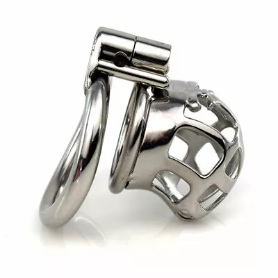 Chastity Device Small Cage For Men Metal Lock Belt CC414 Stainless USA STOCK • $22.99