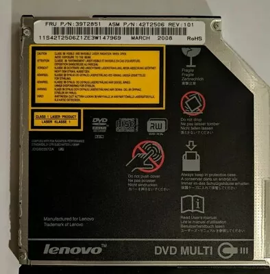 IBM Lenovo Thinkpad T61 R61 X61 T43 DVD Multi+ DVD-RW/CD-RW Burner Drive 39T2851 • $14.75