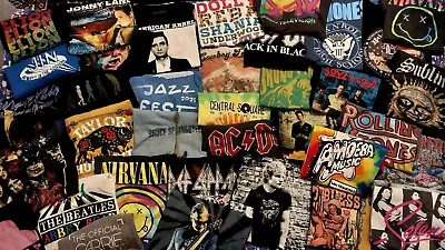 Graphic T-Shirt Lot 5 Random Bands Funny Anime Sports Disney Pop Metal Marvel • $29.99