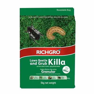 Richgro 5kg Lawn Beetle And Grub Killa - Armyworm Webworm Black Beetles Weevil  • $66.95