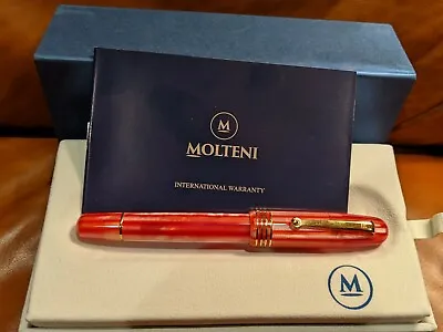 Molteni Pen Modelo 54 Inferno Red Numbered Lt Ed #26 Fountain Pen Ships Free  • $174