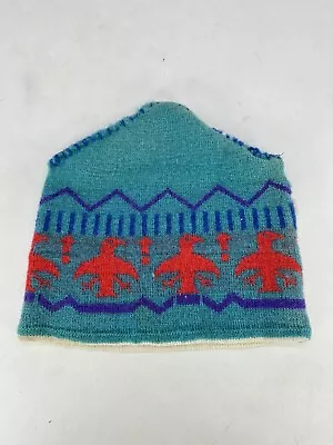 Vintage Wigwam 100% Wool Outer Western Aztec Ski Snow Knit Beanie Cap Hat • $23.99