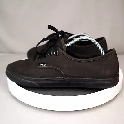 Vans Authentic Lo Pro Womens Size 8 Shoes Mono Black Canvas Low Skate Sneakers • $15.19