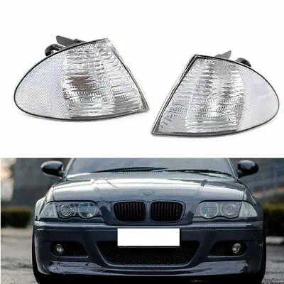 Pair Clear Corner Parking Signal Lights For BMW E46 3-Series Sedan 1999-2001 CB • $26.12