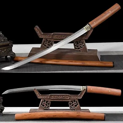 Damascus Folded Steel Japanese “烏丸” Samurai Wakizashi Sword Sharp Blade  • $258.90