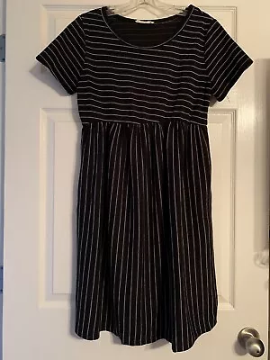 Hello Miz Black Striped Maternity Dress Size L • $6