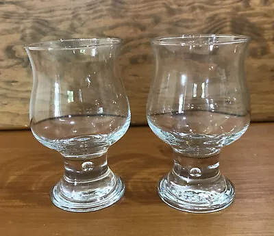 2 Vintage Crown Corning Hunter Bubble Base Wine Glasses Retro 70’s - 325ml • $19