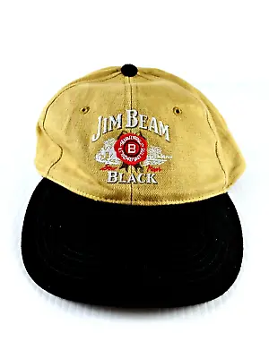 JIM BEAM Black Bourbon Hat Cap Cotton Adjustable Embroidered - VGC • $10.90