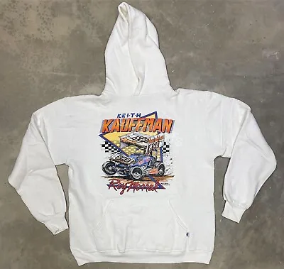 Rare! Vintage 1986 Keith Kauffman / Roy Morral Sprint Car Hoodie - Large • $99.99