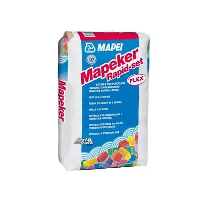 Rapid Setting Tile Adhesive Mapei Mapeker Flex 20kg Available In Grey And White • £34.42