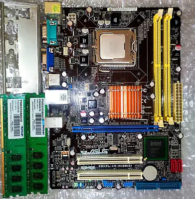 Asus P5KPL-AM IN/GB/SI Motherboard (s775 G31 PCI-Ex16) + CPU E2200+4GB RAM • $42