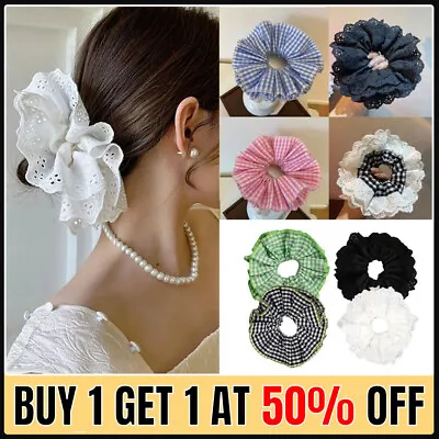 Ins Lolita Lace Scrunchies Flower Temperament Hair Rope Large Lace Hair Band NEW • £6.89
