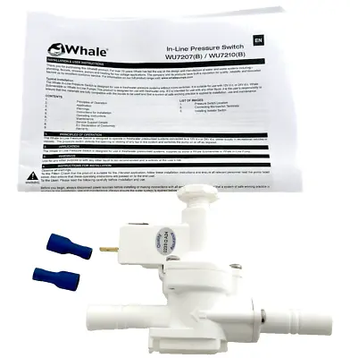 Whale Inline Water Pressure Switch WU7207 12MM Grooved Caravan Motorhome Camper • £35.95