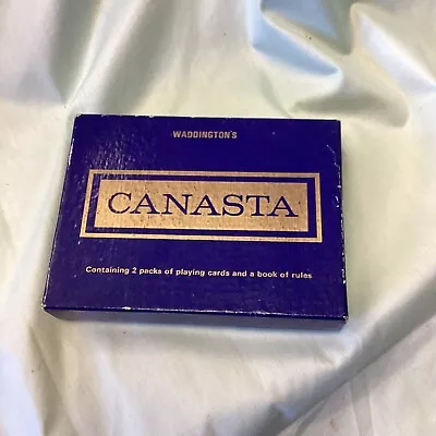 Vintage Waddingtons Canasta Playing Cards & Book Of Rules • £6.99