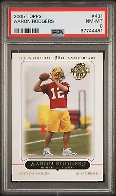 2005 TOPPS 431 AARON RODGERS ROOKIE RC PSA 8 Nr MINT ! • $35