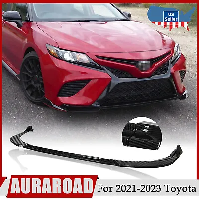 Front Bumper Lip Spoiler For 2021-2023 Toyota Camry SE XSE Carbon Fiber Style • $49.99