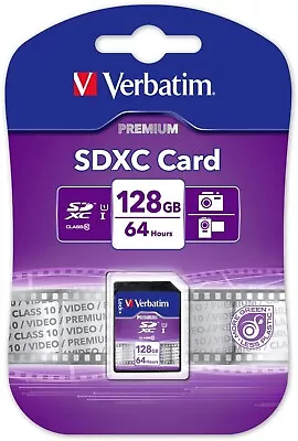 Genuine Verbatim Video SD CARD SDXC 128GB Class 10 UHS-I P/N 44025 AUS STOCK • $25