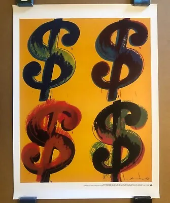 Andy Warhol 4 $ Dollar Sign Original Lithograph Art Print Poster 2000 Mint  • $200